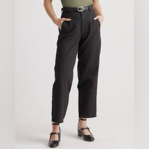 Quince Organic Stretch Cotton Twill Barrel Pant 27" inseam Black 8